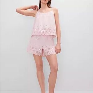 Pink Eyelet Pajama Set